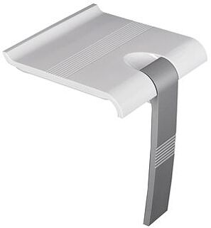 DSKW03G Mobiler Duschklappsitz mit Bodenstütze bis 150 kg für die barreriefreie Badausstattung Weiß/Matt-Grau DSKW03G Mobiler Duschklappsitz mit Bodenstütze bis 150 kg für die barreriefreie Badausstattung Weiß/Matt-Grau