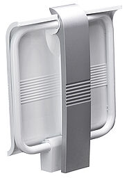 DSKW03G Mobiler Duschklappsitz mit Bodenstütze bis 150 kg für die barreriefreie Badausstattung Weiß/Matt-Grau